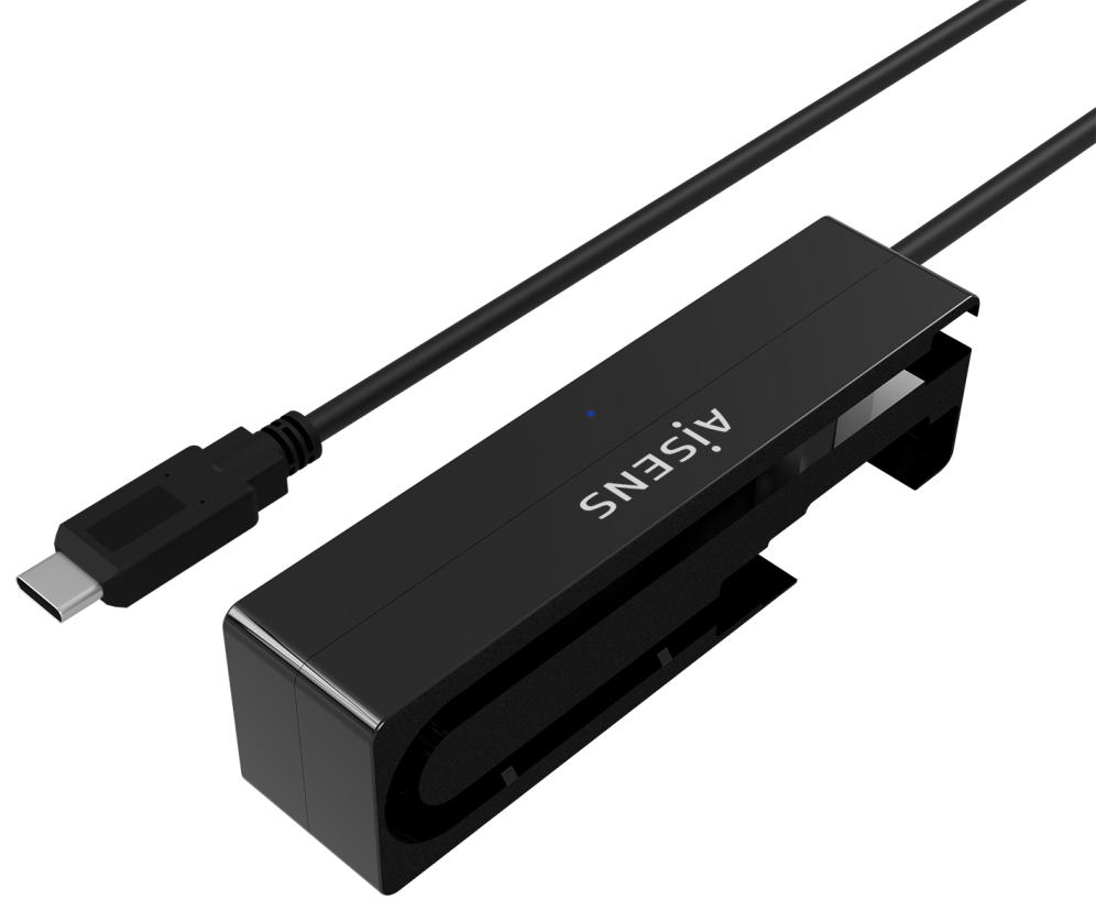 AISENS Adaptador ASE-35C02B SATA a USB-C USB 3.0/USB3.1 GEN1 para Discos Duros 2.5" y 3.5" con Alimentador, Negro