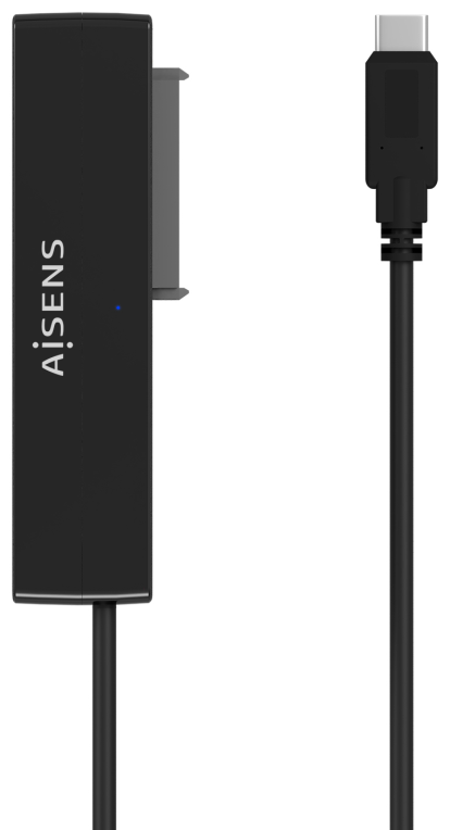 AISENS Adaptador ASE-35C02B SATA a USB-C USB 3.0/USB3.1 GEN1 para Discos Duros 2.5" y 3.5" con Alimentador, Negro
