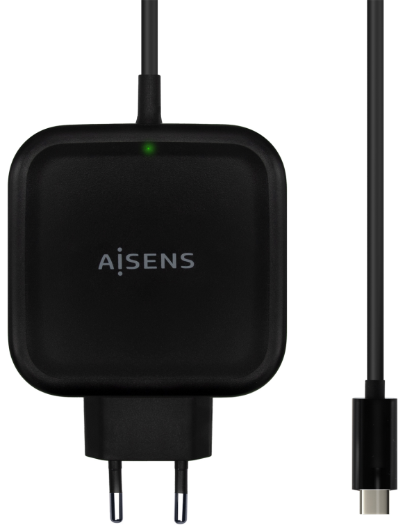 AISENS Cargador 65W PD3.0 QC3.0 1XUSB-C 1.2M, Negro