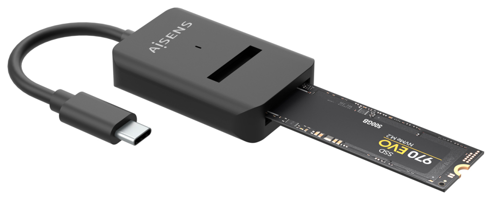 AISENS USB-C Dock M.2 (NGFF) ASUC-M2D011-BK SATA/NVMe A USB3.1 Gen2, Negra