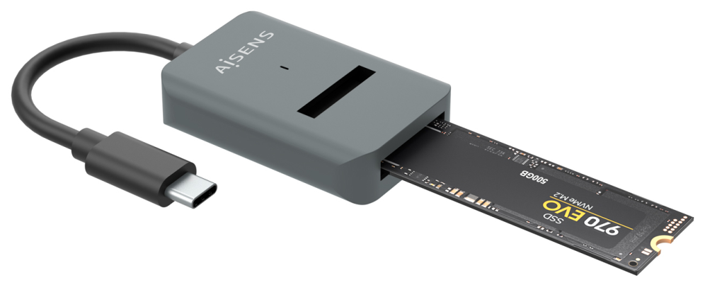 AISENS USB-C Dock M.2 (NGFF) ASUC-M2D012-GR SATA/NVMe A USB3.1 Gen2, Gris