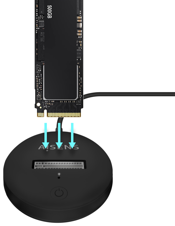 AISENS USB-C Dock M.2 (NGFF) ASUC-M2D013-BK SATA/NVMe A USB3.1 Gen2, Negra