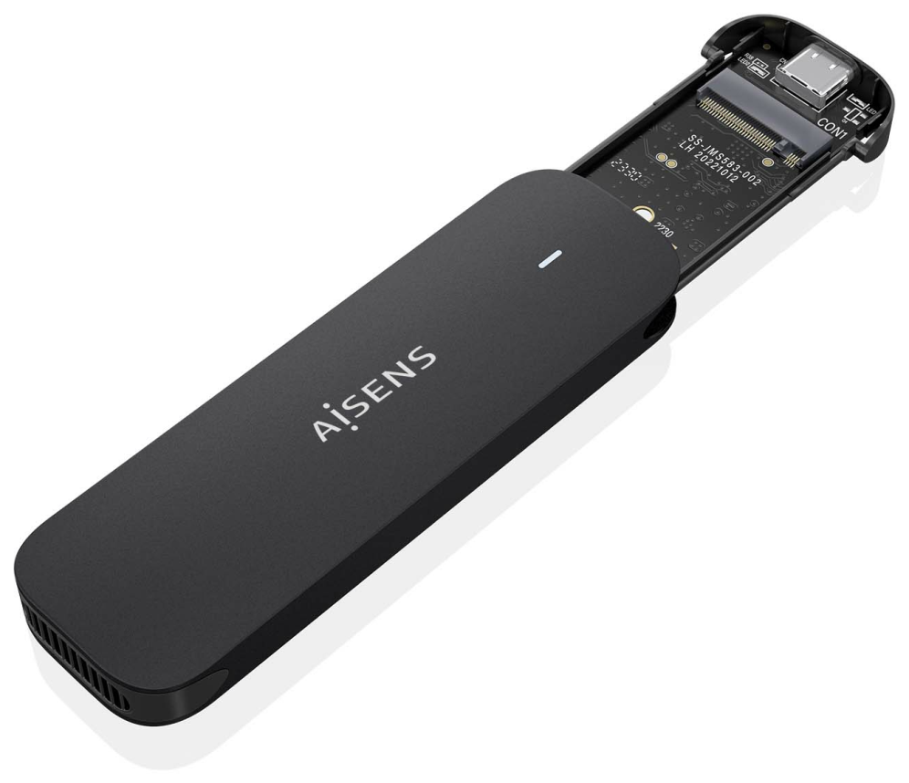 AISENS ASM2-024B caja para disco duro externo Caja externa para unidad de estado sólido (SSD) Negro