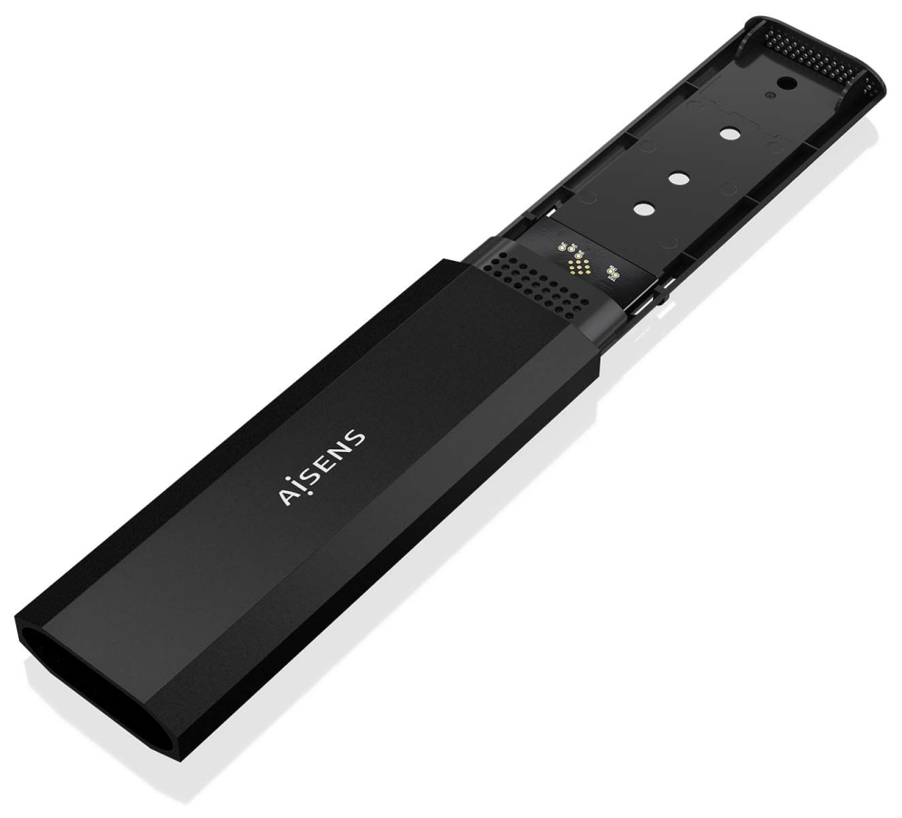 AISENS ASM2-028B caja para disco duro externo Caja externa para unidad de estado sólido (SSD) Negro