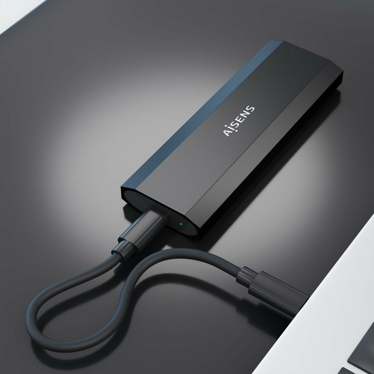 AISENS ASM2-028B caja para disco duro externo Caja externa para unidad de estado sólido (SSD) Negro