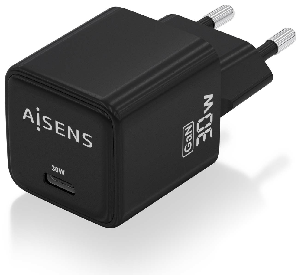 AISENS ASCH-30W1P036-BK cargador de dispositivo móvil Universal Corriente alterna Carga rápida Interior