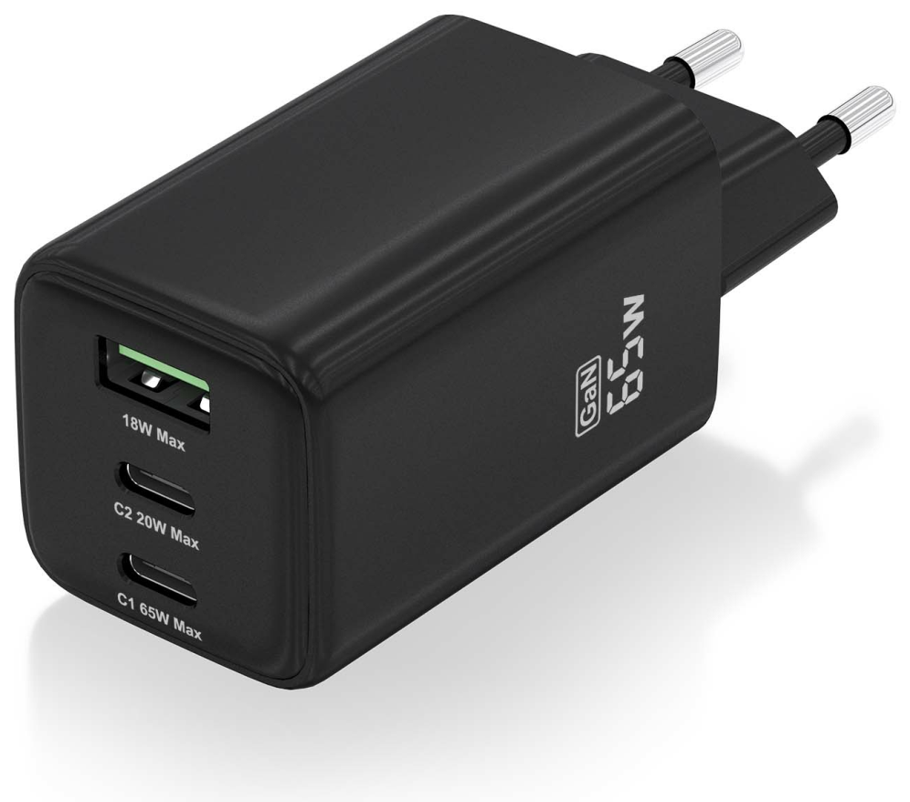 AISENS ASCH-65W3P042-BK cargador de dispositivo móvil Universal Corriente alterna Carga rápida Interior