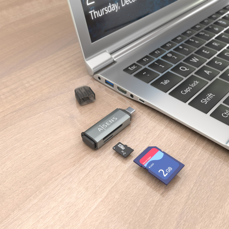 AISENS ASCR-2C10-GR lector de tarjeta USB 3.2 Gen 1 (3.1 Gen 1) Type-C