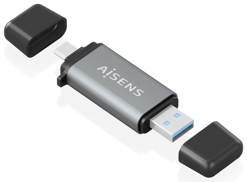 AISENS ASCR-2AC11-GR lector de tarjeta USB 3.2 Gen 1 (3.1 Gen 1) Type-A/Type-C