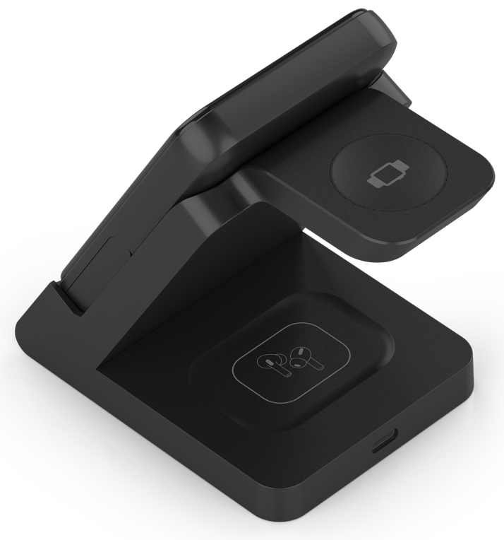AISENS ASCH-15W4WC064-BK cargador de dispositivo móvil Auriculares, Smartphone, Reloj inteligente Cargador inalámbrico Interior
