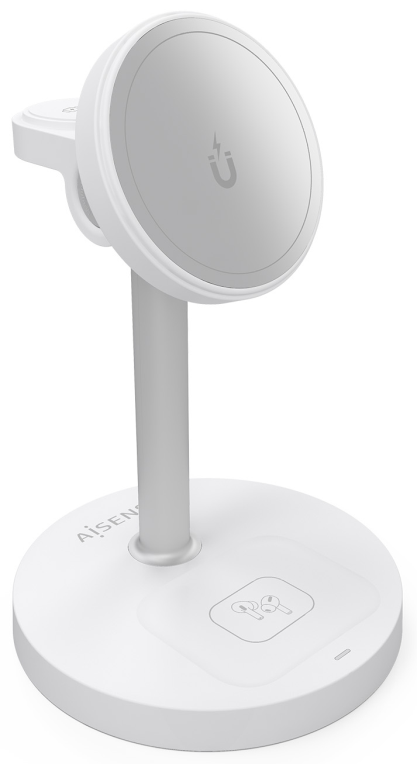 AISENS ASCH-15W3WC065-W cargador de dispositivo móvil Auriculares, Smartphone, Reloj inteligente Cargador inalámbrico Interior