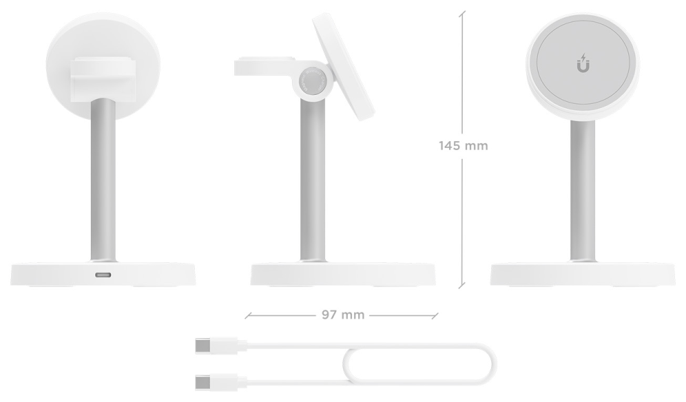 AISENS ASCH-15W3WC065-W cargador de dispositivo móvil Auriculares, Smartphone, Reloj inteligente Cargador inalámbrico Interior