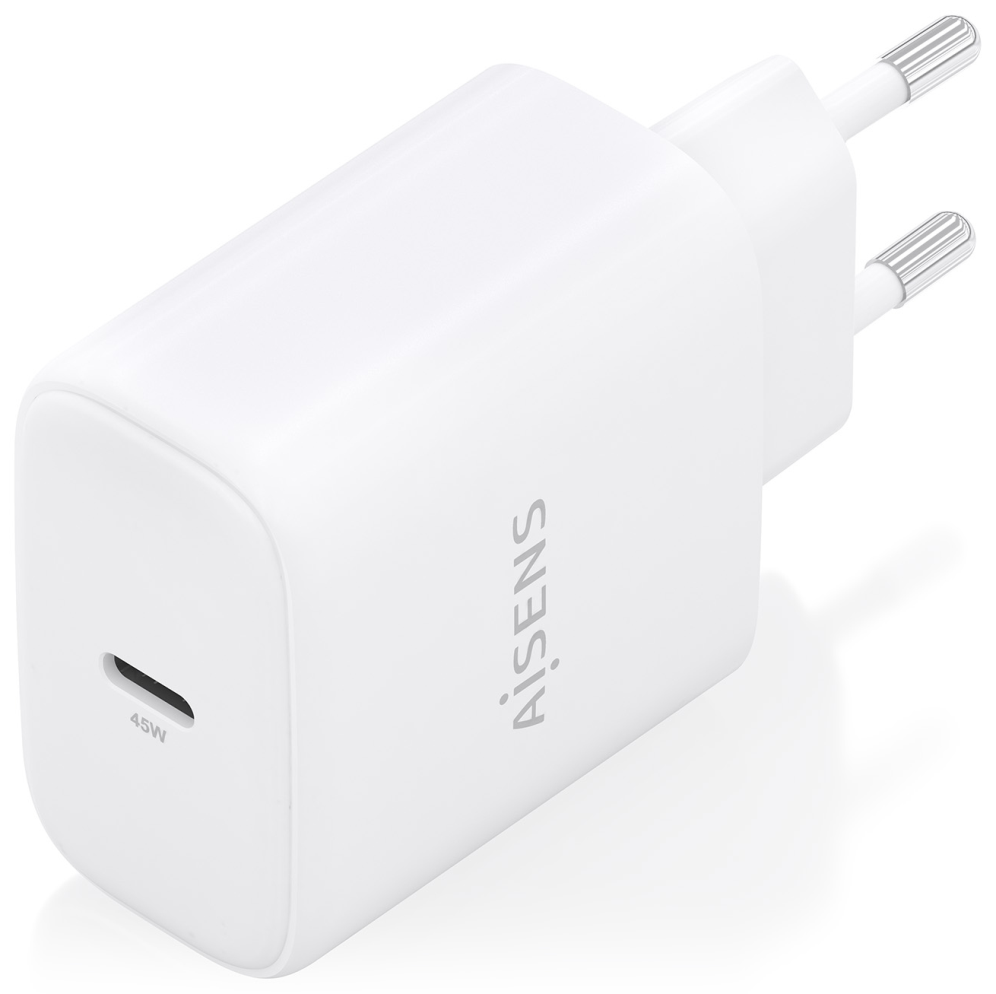 AISENS Cargador GaN 45W, 1xUSB-C PD3.0, Blanco