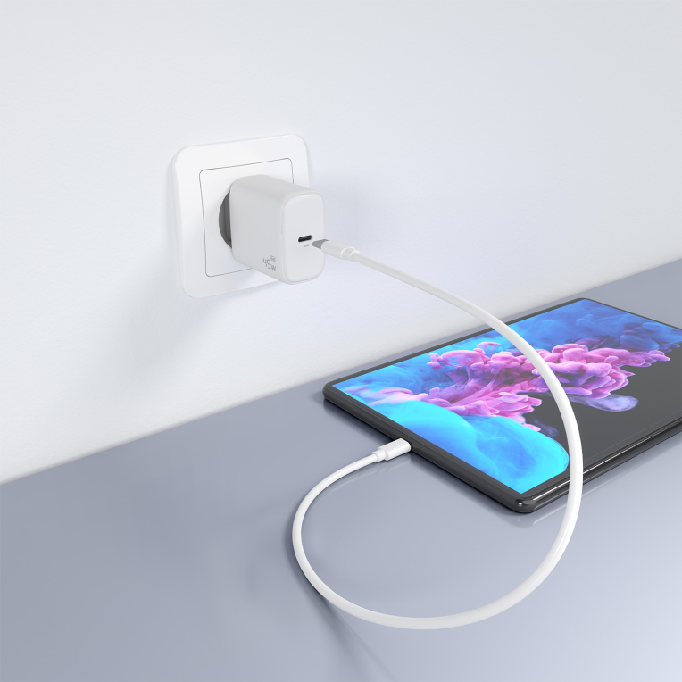 AISENS Cargador GaN 45W, 1xUSB-C PD3.0, Blanco
