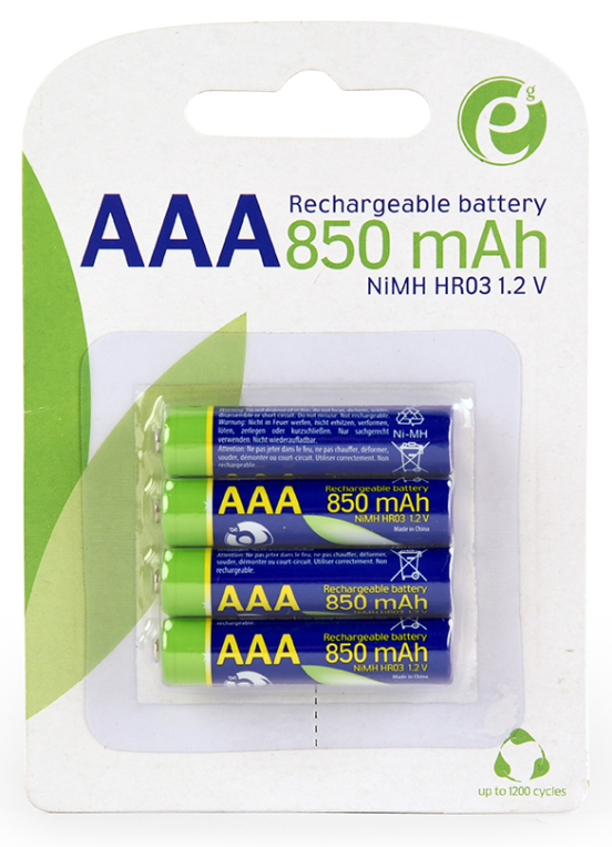 Gembird EG-BA-AAA8R4-01 pila doméstica Batería recargable AAA Níquel-metal hidruro (NiMH)