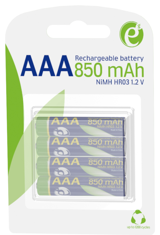 Gembird EG-BA-AAA8R4-01 pila doméstica Batería recargable AAA Níquel-metal hidruro (NiMH)