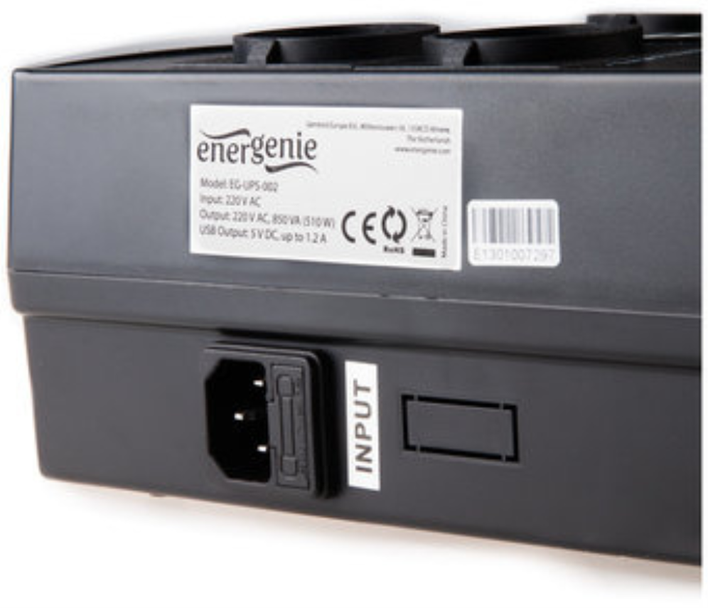 Gembird EG-UPS-002 sistema de alimentación ininterrumpida (UPS) 0,85 kVA 510 W 4 salidas AC