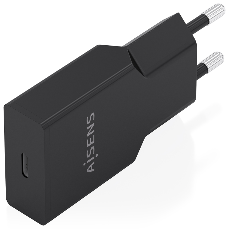 AISENS Cargador Ultra Delgado GaN 30W, 1xUSB-C PD3.0, Negro