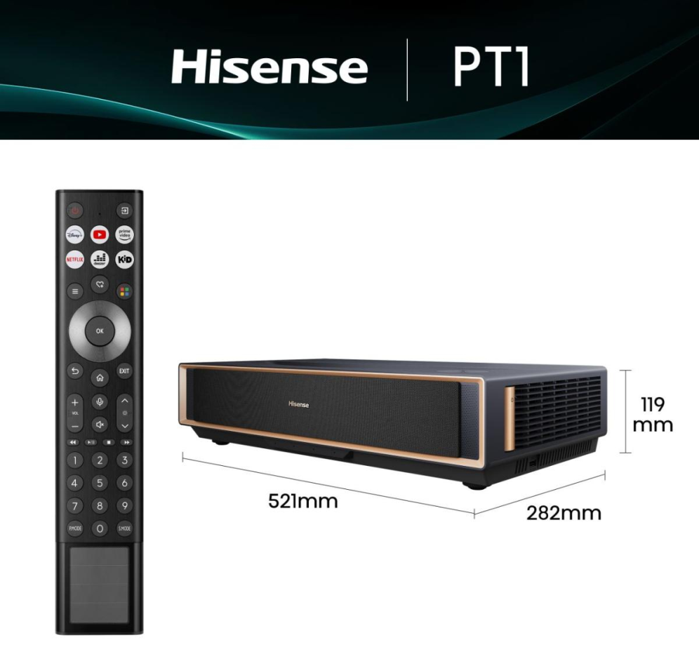 Hisense PT1 Proyector de alcance ultracorto UHD 4K (3840x2160) 3D Negro