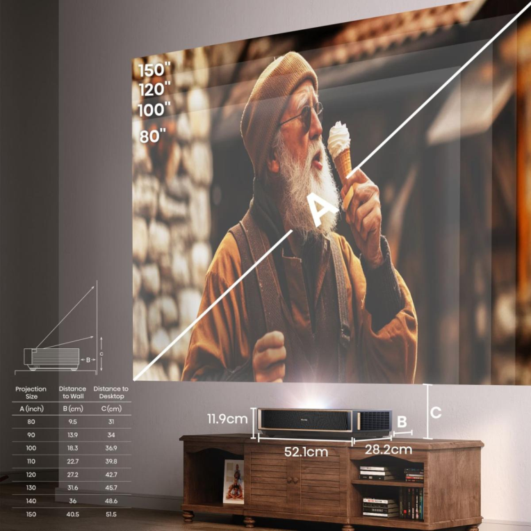 Hisense PT1 Proyector de alcance ultracorto UHD 4K (3840x2160) 3D Negro