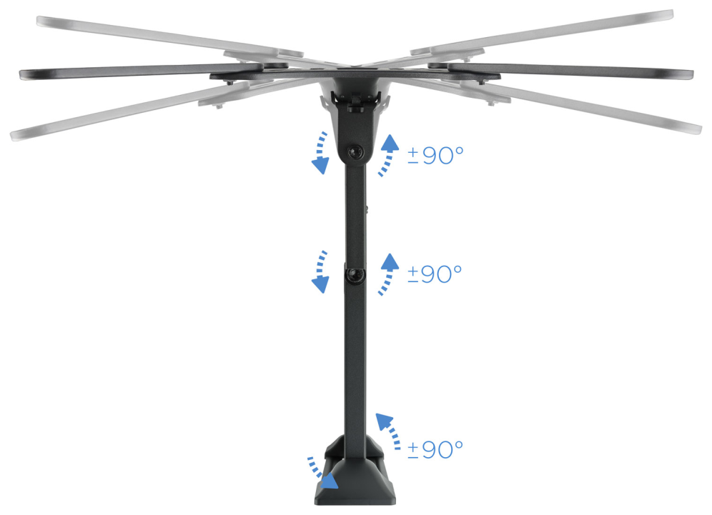 TooQ Soporte Giratorio e Inclinable para Monitor / TV LCD, Plasma de 23”- 55”, con Tres Pivotes, Negro