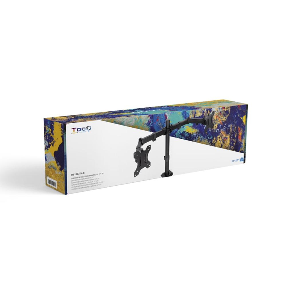 SOPORTE MESA TOOQ HASTA 27" VESA 100 X 100 MAX 8KG/BRAZO