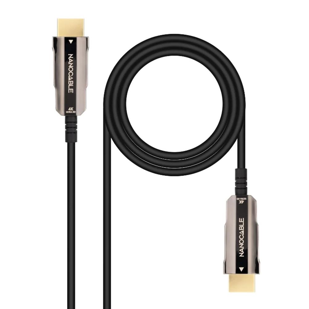 CABLE HDMI 4K NANOCABLE 10M/ MACHO-MACHO FIBRA OPTICA