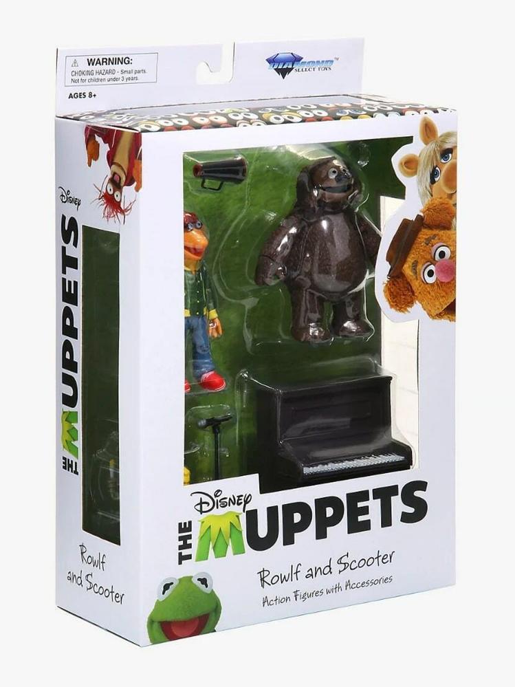 SET DE 2 FIGURAS DIAMOND SELECT TOYS THE MUPPETS LOS TELEÑECOS SCOOTER AND ROWLF