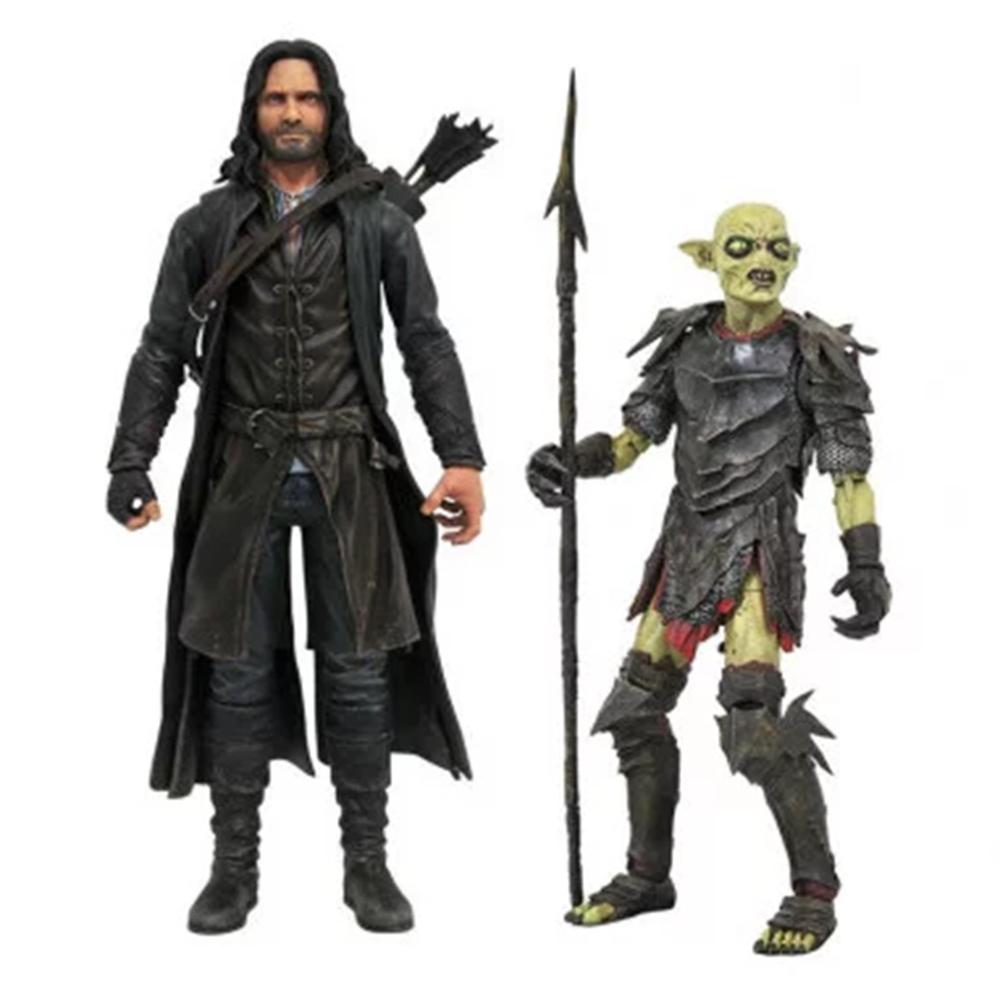 SURTIDO DE FIGURAS DIAMOND COLLECTION EL SEÑOR DE LOS ANILLOS SERIES DELUXE ACTION ARAGORN Y ORCO DE MORIA (6)
