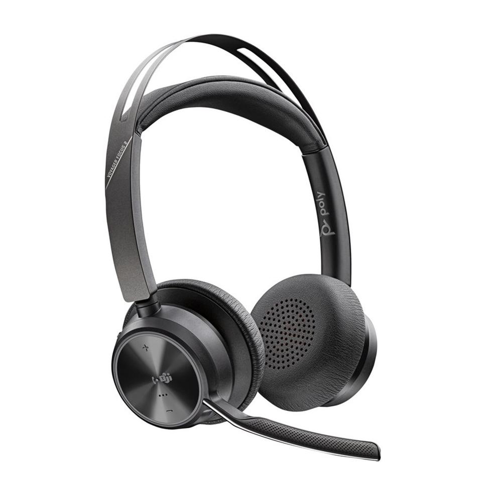 Auriculares Poly Voyager Focus 2 USB-C-C con certificación Microsoft Teams + adaptador USB-C/A + base de carga