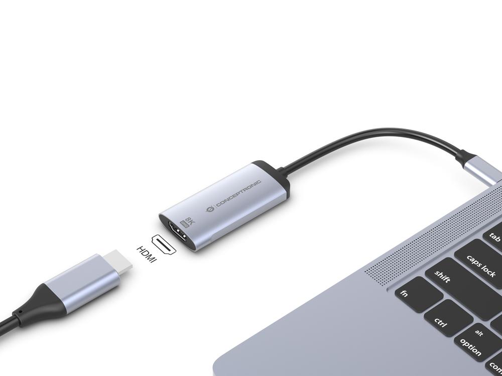 ADAPTADOR USB TIPO C A HDMI 8K CONCEPTRONIC 8K 15CM/ MACHO-HEMBRA