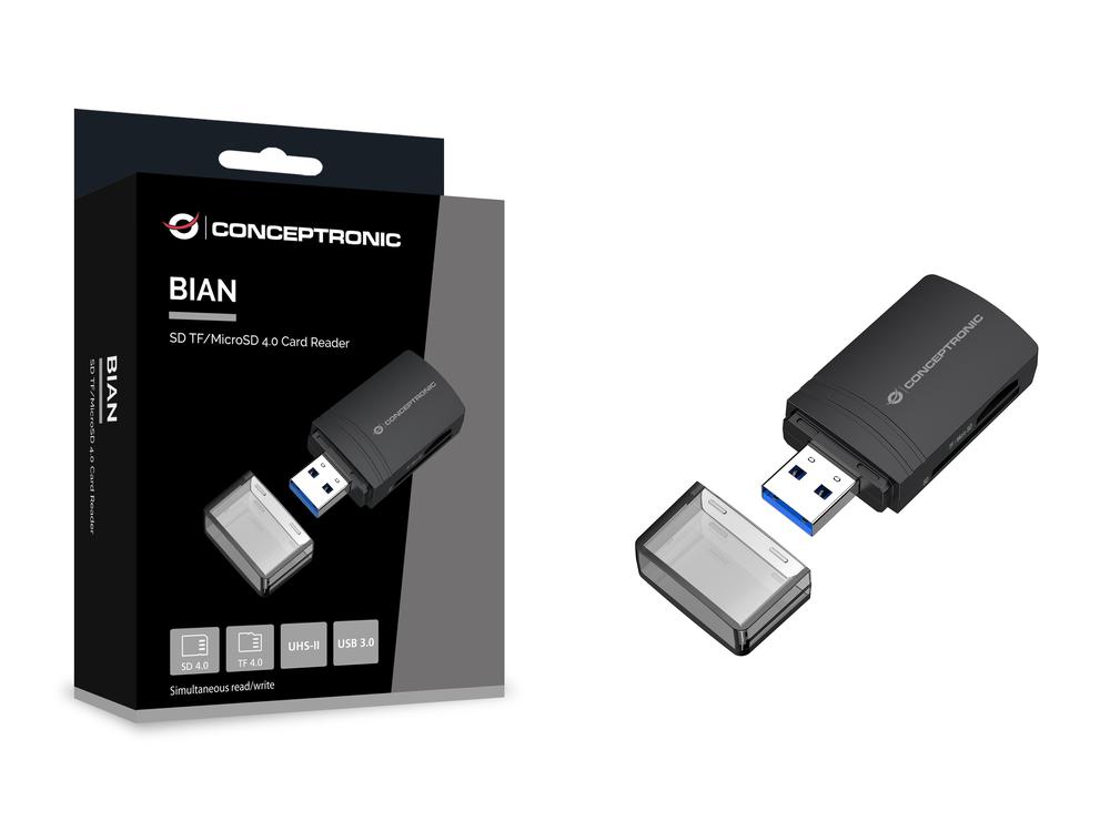 LECTOR DE TARJETAS USB 3.0 CONCEPTRONIC BIAN06B SD/ SDHC/ SDXC/ MICROSD/ TFLASH
