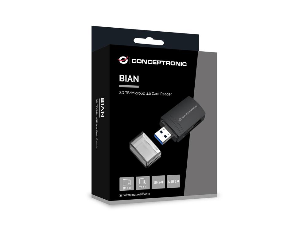 LECTOR DE TARJETAS USB 3.0 CONCEPTRONIC BIAN06B SD/ SDHC/ SDXC/ MICROSD/ TFLASH