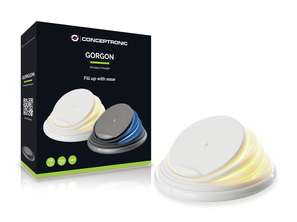 CARGADOR INALAMBRICO CONCEPTRONIC GORGON02W QI 10W BLANCO