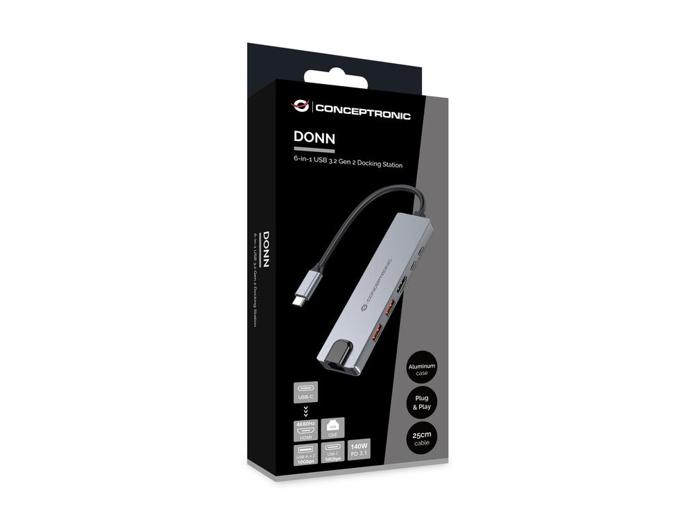 DOCKING STATION CONCEPTRONIC DONN29G USB TIPO C 6 EN 1