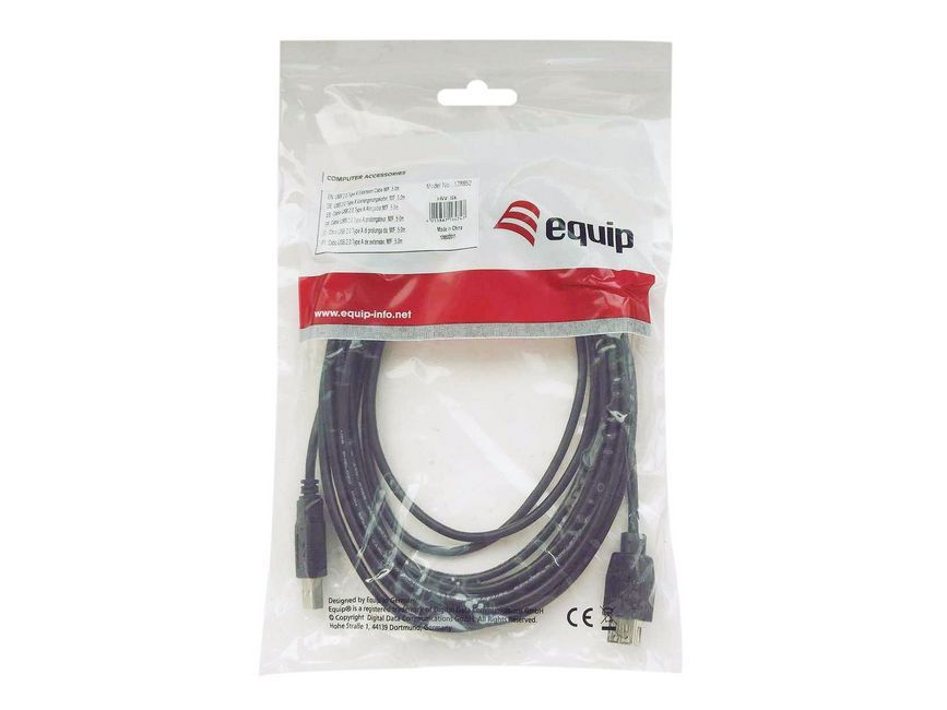 CABLE USB 2.0 A USB TIPO B EQUIP 2M/ MACHO-MACHO/ NEGRO
