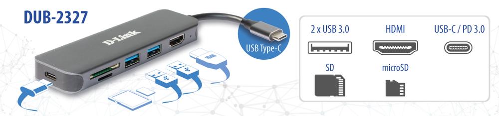 DOCKING D-LINK USB TIPO C 6 EN 1
