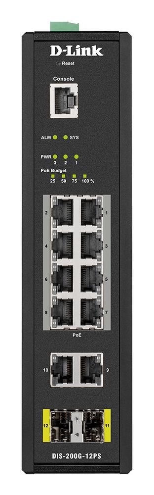 SWITCH INDUSTRIAL DIS-200G-12PS 12 PUERTOS