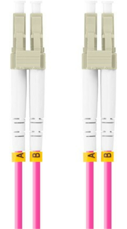 CABLE FIBRA OPTICA LANBERG MULTI LC/ UPC - LC/ UPC DUPLEX OM4 50/125 LSZH VI / 0.5M
