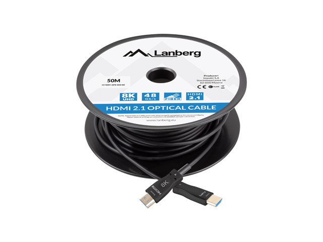 CABLE HDMI AOC LANBERG V2.1 M/M OPTICO ACTIVO 8K 60HZ 50M NEGRO