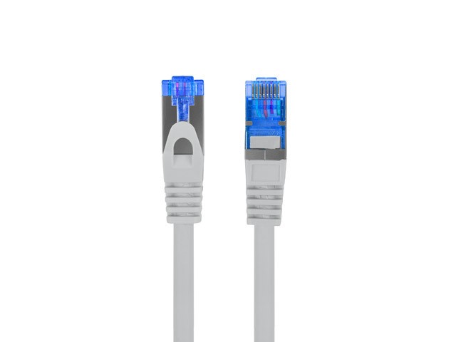 CABLE RED LANBERG LATIGUILLO CAT.6A S/FTP LSZH CCA 0.25M GRIS FLUKE PASSED