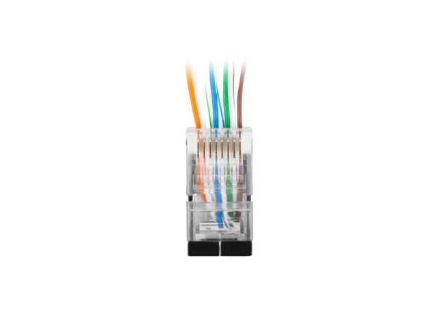 CONECTOR LANBERG CAT.6 FTP 8P8C PASS THROUGH TYPE PACK 100 UDS