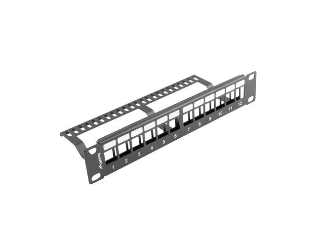 PATCH PANEL LANBERG 12 PUERTOS 1U ORGANIZADOR MODULOS KEYSTONE NEGRO