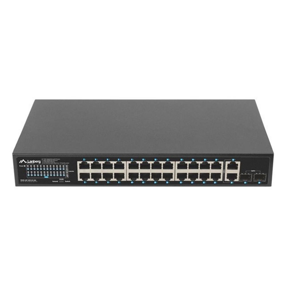 SWITCH LANBERG 24 PUERTOS 1GB POE+/2X SFP 2X GBIT ETHERNET 360W RACK 19"