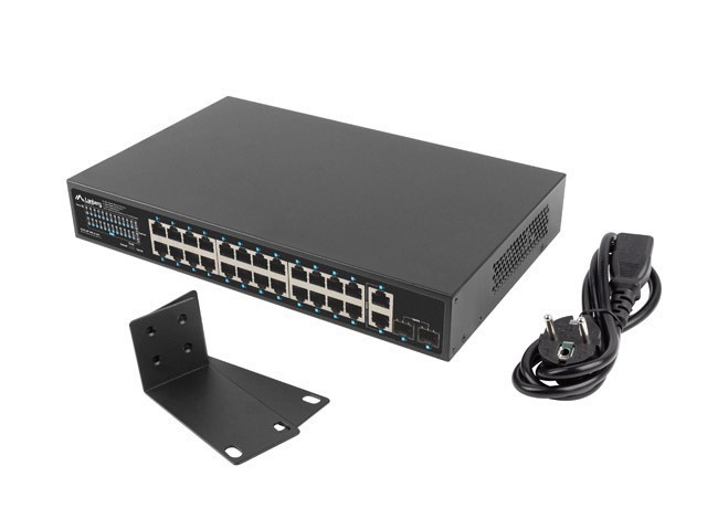SWITCH LANBERG 24 PUERTOS 1GB POE+/2X SFP 2X GBIT ETHERNET 360W RACK 19"
