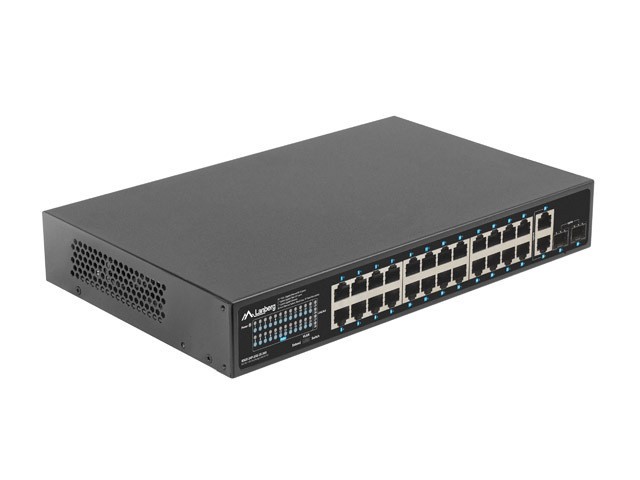 SWITCH LANBERG 24 PUERTOS 1GB POE+/2X SFP 2X GBIT ETHERNET 360W RACK 19"