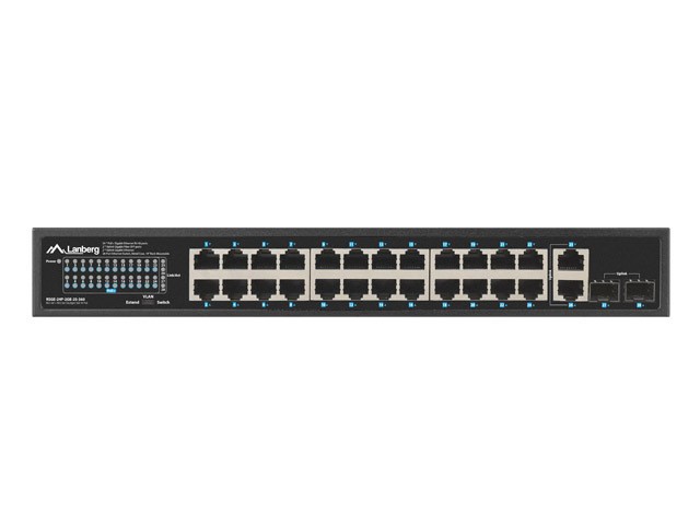 SWITCH LANBERG 24 PUERTOS 1GB POE+/2X SFP 2X GBIT ETHERNET 360W RACK 19"