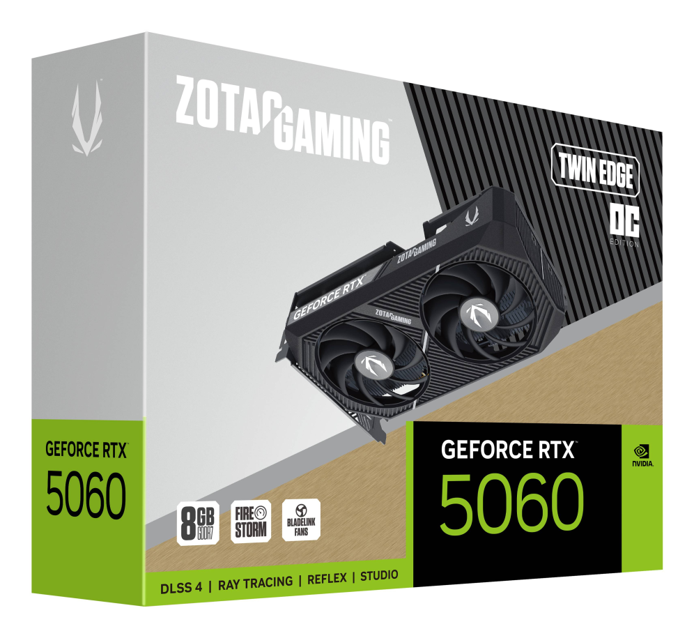 TARJETA GRAFICA ZOTAC RTX 5060 TWIN EDGE OC 8GB/ 3X DP/ 1X HDMI PCI EXPRESS 5.0