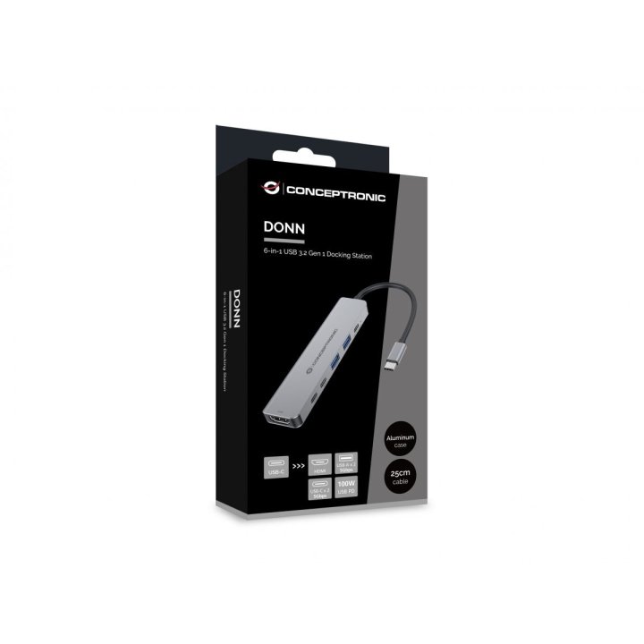 DOCKING USB-C CONCEPTRONIC DONN33G 1xHDMI 1xUSB-C PD 100W 2xUSB-A 3.0 2xUSB-C