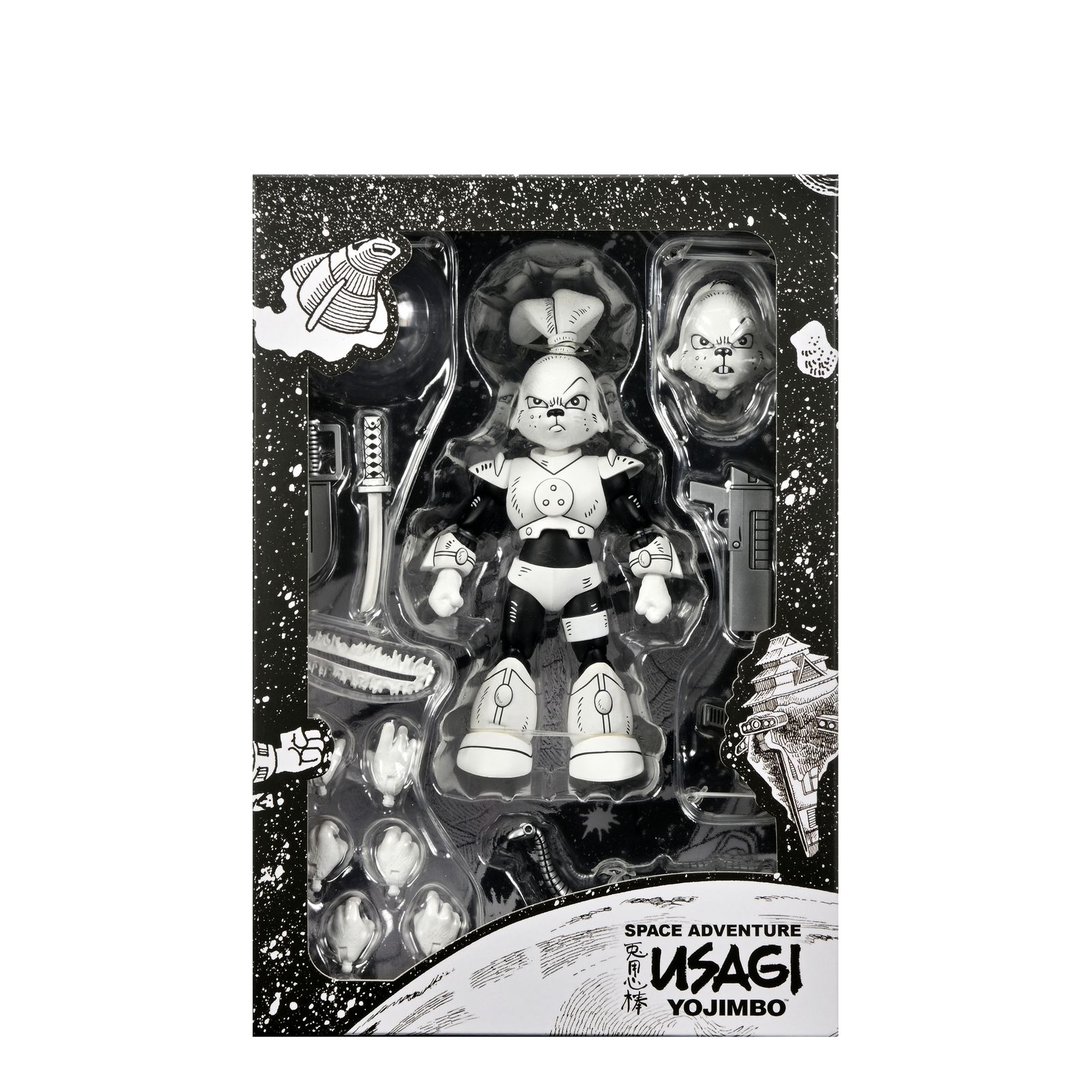 FIGURA NEGA USAGI YOJIMBO SPACE USAGI YOJIMBO BLACK & WHITE VER. SCALE ACTION 18CM